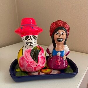 Day of the Dead Salt & Pepper Shakers Kitchen Mexico Handmade Gifts, Set of 2